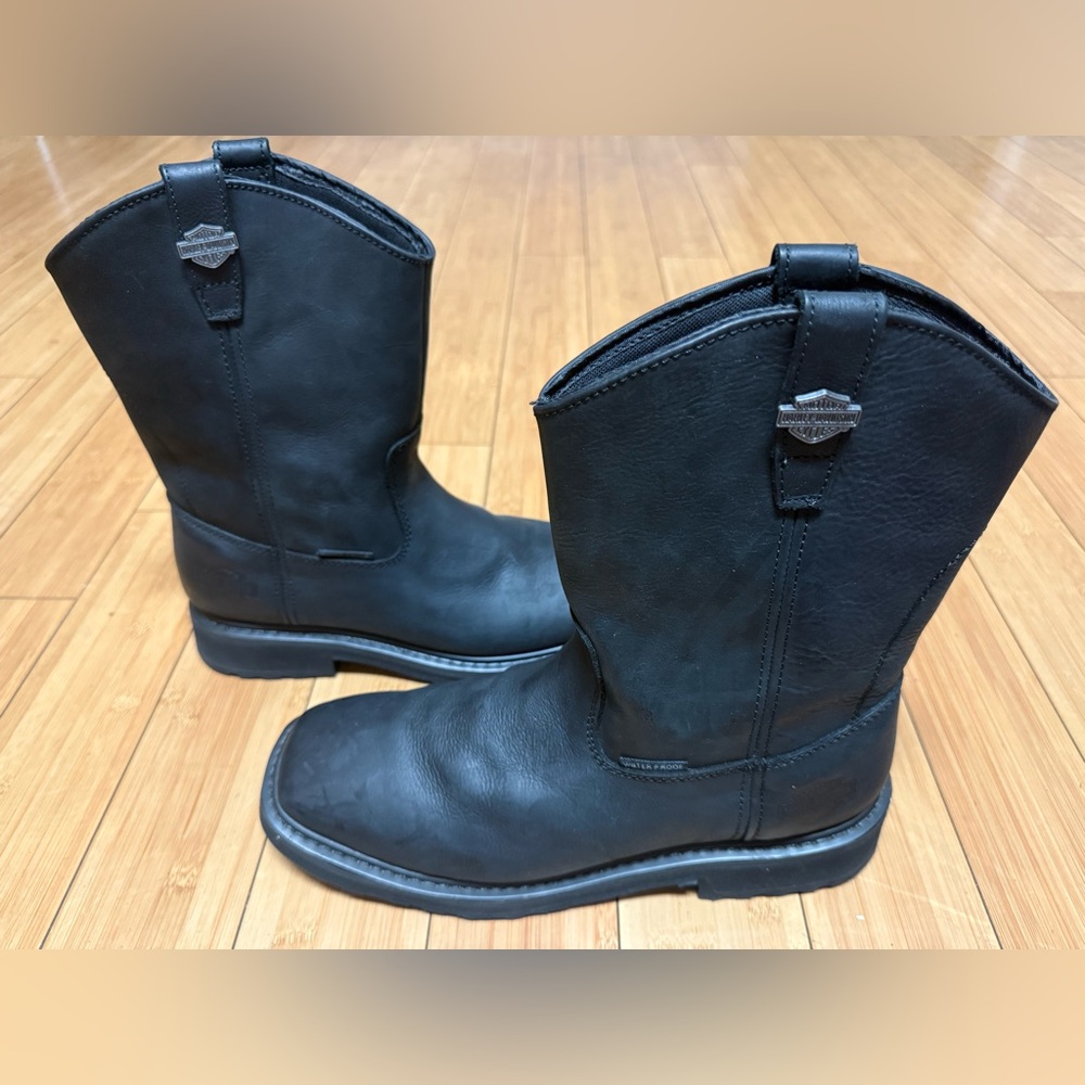 Mens Harley Davidson Waterproof Leather Altman Western Boots Size 11 - Picture 2 of 9